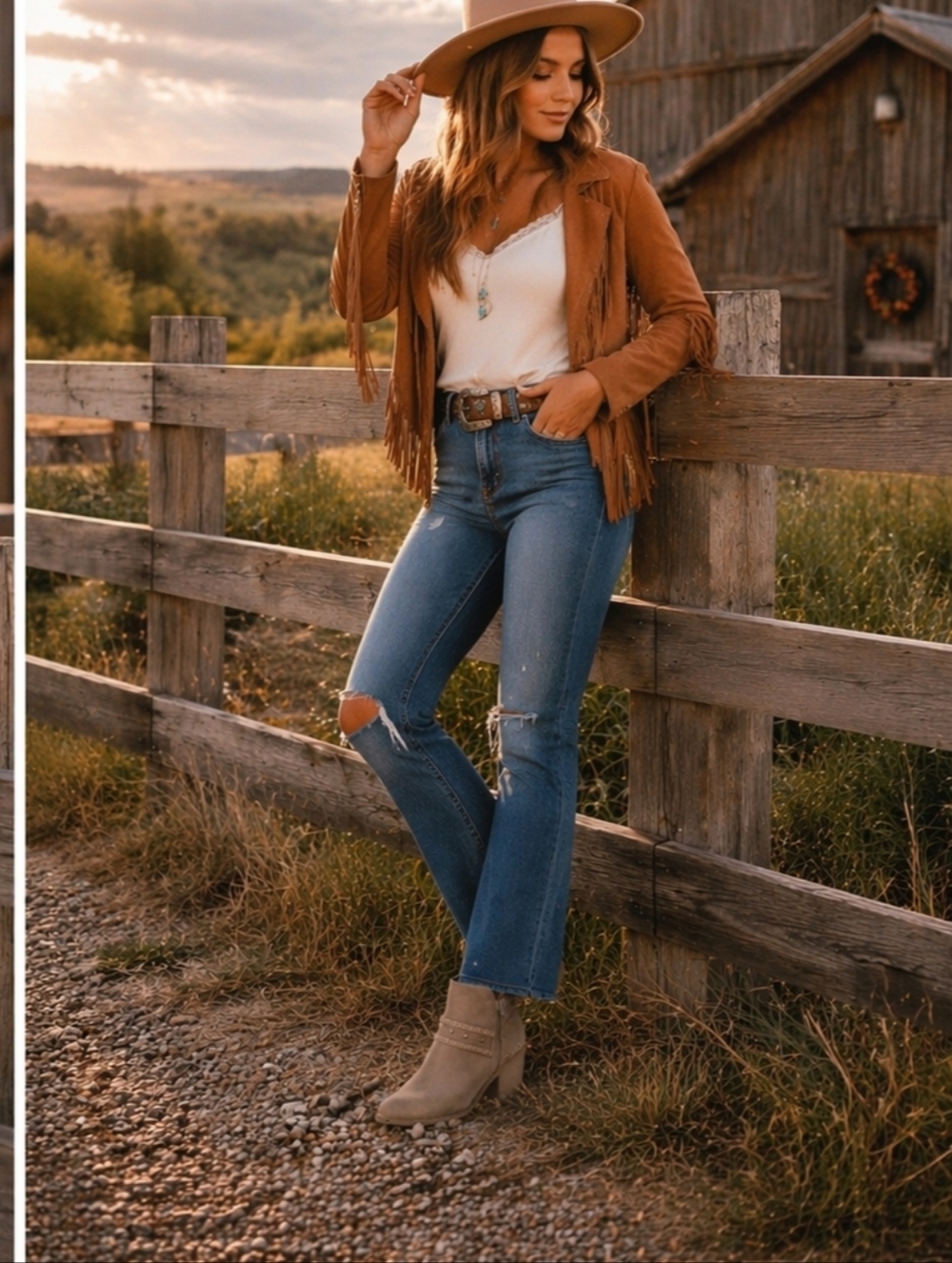 Jellypop Western Style  Ankle Booties With Braided Strap Size Light Brown 9 Medi